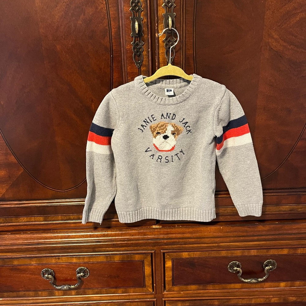 Janie and Jack varsity dog sweater
